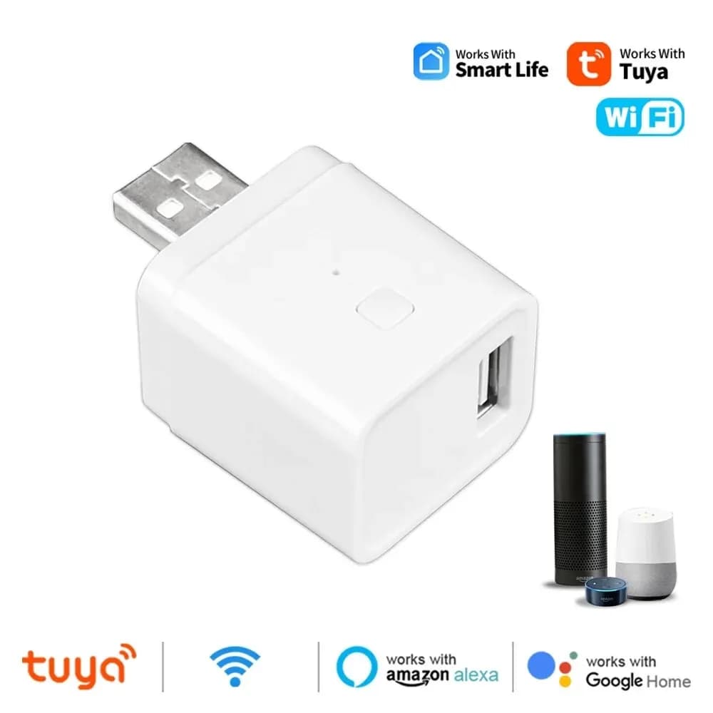 محول Tuya WiFi Micro USB 5V محول طاقة USB ذكي توقيت شحن ذكي يعمل مع Alexa ومساعد Google وحياة ذكية