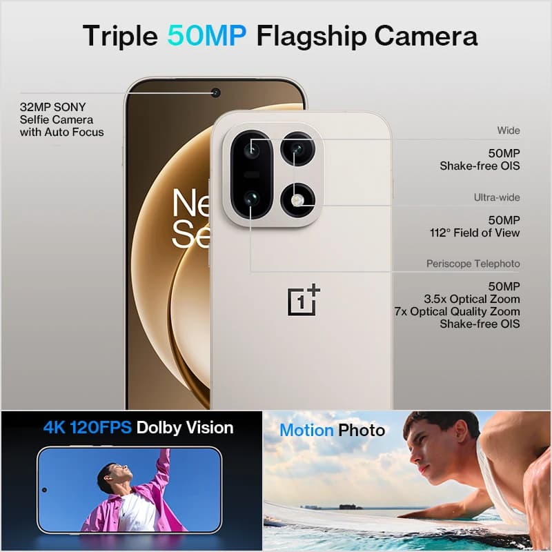 هاتف ذكي ون بلس 15 الإصدار العالمي، معالج Snapdragon 8 Elite Gen 5، شاشة بمعدل تحديث 165 هرتز، بطارية 7300 مللي أمبير في الساعة، شحن SUPERVOOC 120 وات - 5