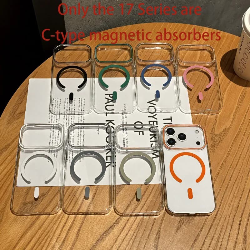 حافظة هاتف مغناطيسية رفيعة مقاومة للصدمات لهاتف آيفون 17 Air و16e و15 و14 و13 Pro Max متوافقة مع غطاء شحن لاسلكي Magsafe - 6