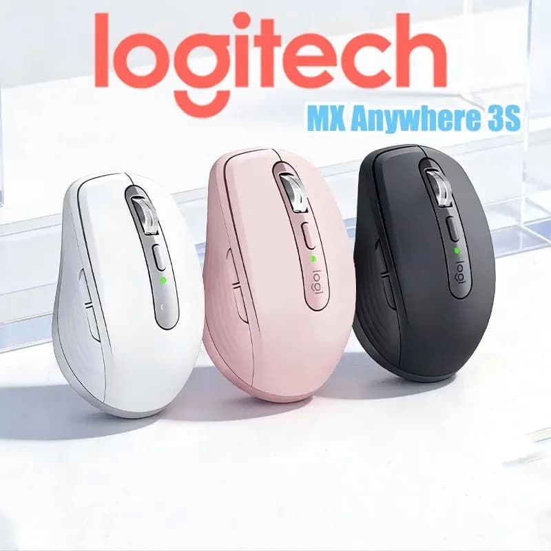 ماوس بلوتوث لاسلكي صامت Logitech Mx Anywhere 3s للاستخدام المنزلي متوافق مع أجهزة ماك المحمولة وأجهزة الكمبيوتر المكتبية - 2