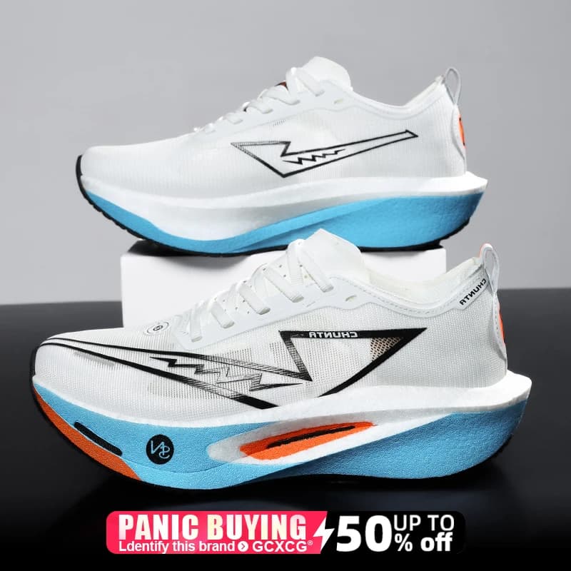 أحذية جري بلوح كربوني للماراثون، خفيفة الوزن وقابلة للتنفس للرجال، مريحة وغير زلقة للنساء - 5