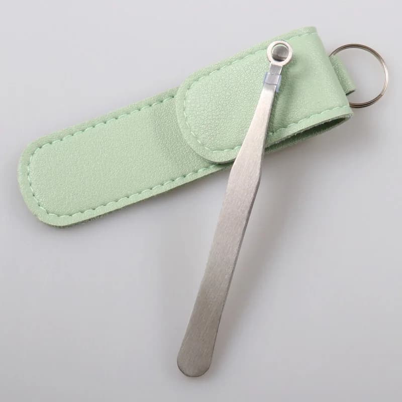 ملقط شعر الأنف من الفولاذ المقاوم للصدأ برأس دائري وحلقة ضغط يدوي أداة تجميل مقص شعر الأنف - 2