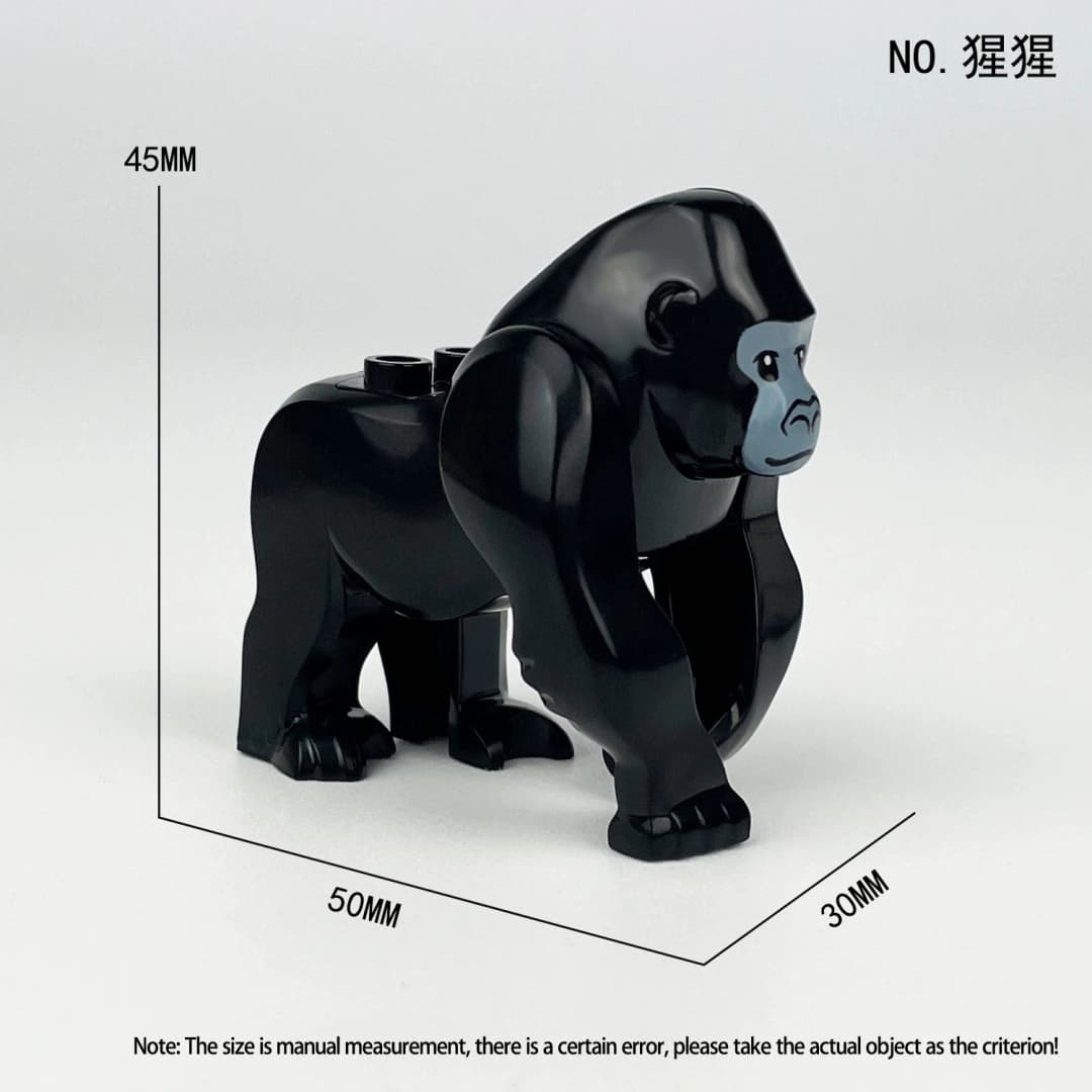 مجموعات نماذج قوالب بناء أجزاء حيوانات العالم الجديدة فيل ذكر جمل إلخ غوريلا زرافة حصان مجموعات أطفال - 4