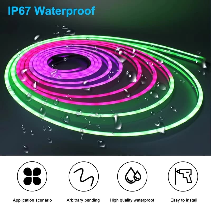 5V Smart RGB Neon Light Strip USB App/Remote Control Music Sync Waterproof Flexible Neon Strip for Bedroom Game Party Decoration - 3