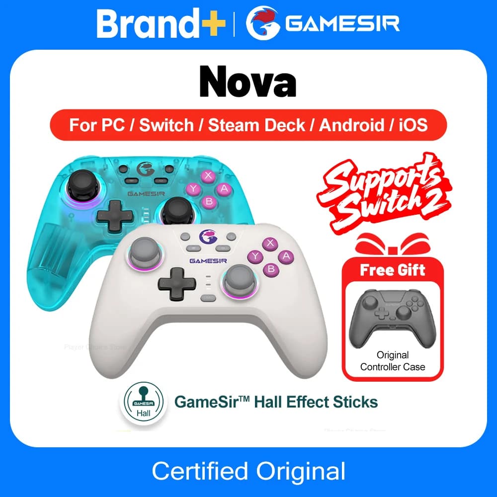 Gamesir Nova PC Gamepads For Nintendo Switch 2 Controller Windows Steam Switch Android IOS Gamer Hall Effective Sticks HD Rumble