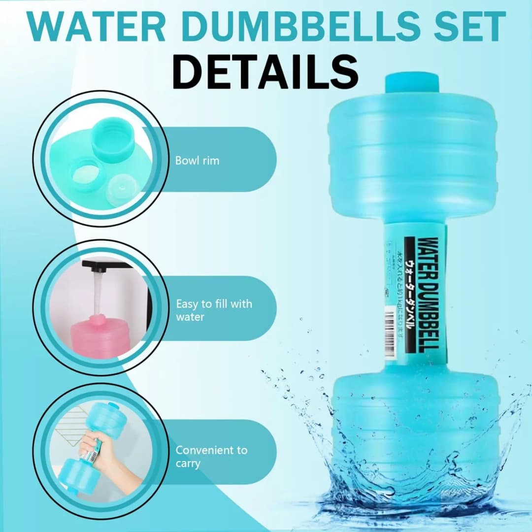دمبل قابل للتعديل مملوء بالماء، معدات لياقة من PVC ناعم، للتدريب المنزلي، تقوية العضلات وتمارين الذراع، وردي/أزرق - 5