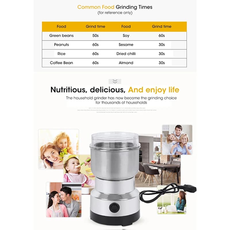 Mini Electric Grinder 4 Blades Household 300ml Ultrafine Baby Food Pulverizer Coffee Grinder Spice Pepper Grinder Grain Mill - 6