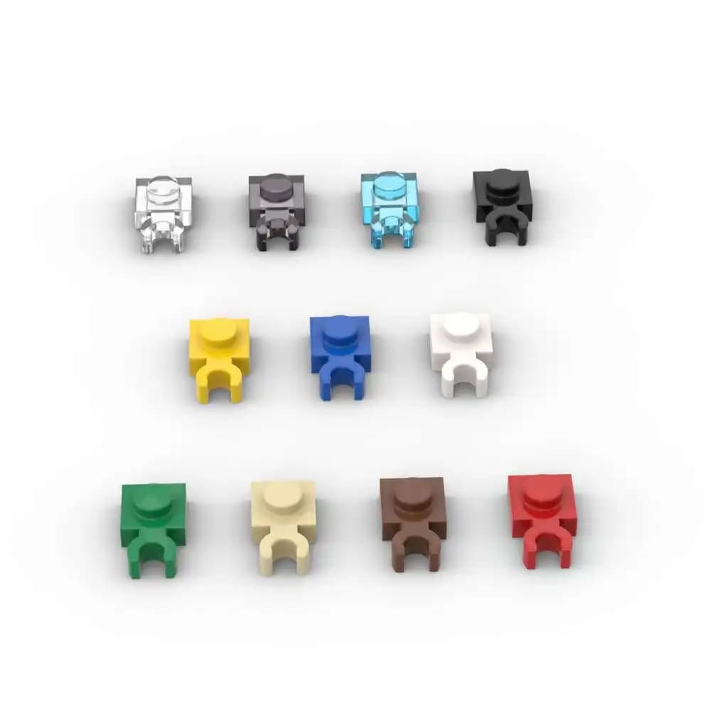 MOC 10 قطع 60897 4085 1 × 1 جانب واحد كتل البناء الأفقي مشبك لوحة الطوب الجسيمات لغز فكرة اللعب الأطفال طفل الهدايا