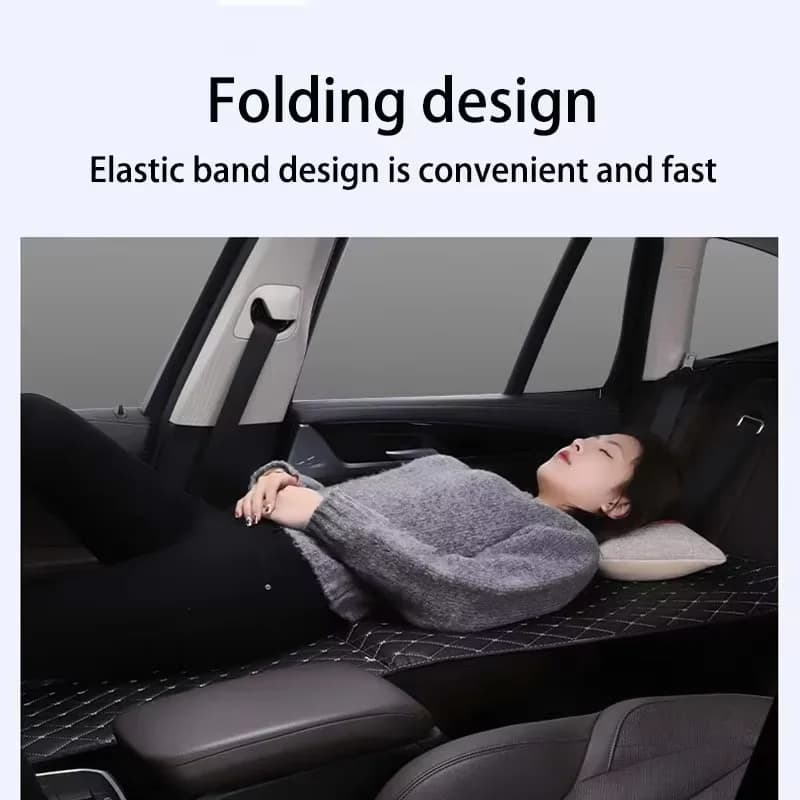 Outdoor Car Sleeping Pad Foldable Camping Bed For SUV Back Seat Wooden Base High Density Foam Mattress Portable Travel - 3