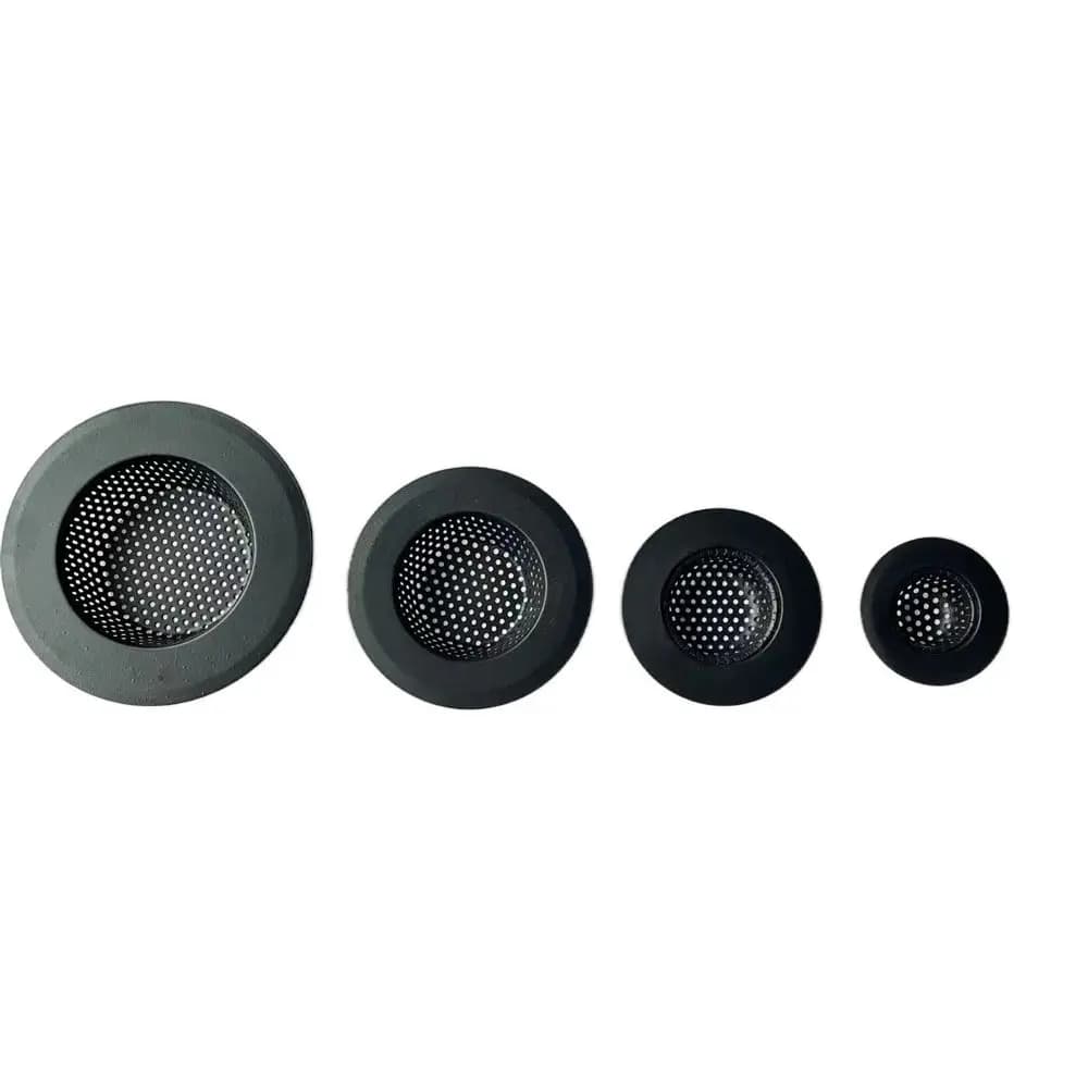 Stainless Steel Sink Strainer Black Anti Clog Mesh Trap Hair Clean Up With Handle Drain Filter Kitchen Bathroom Accessories - 3