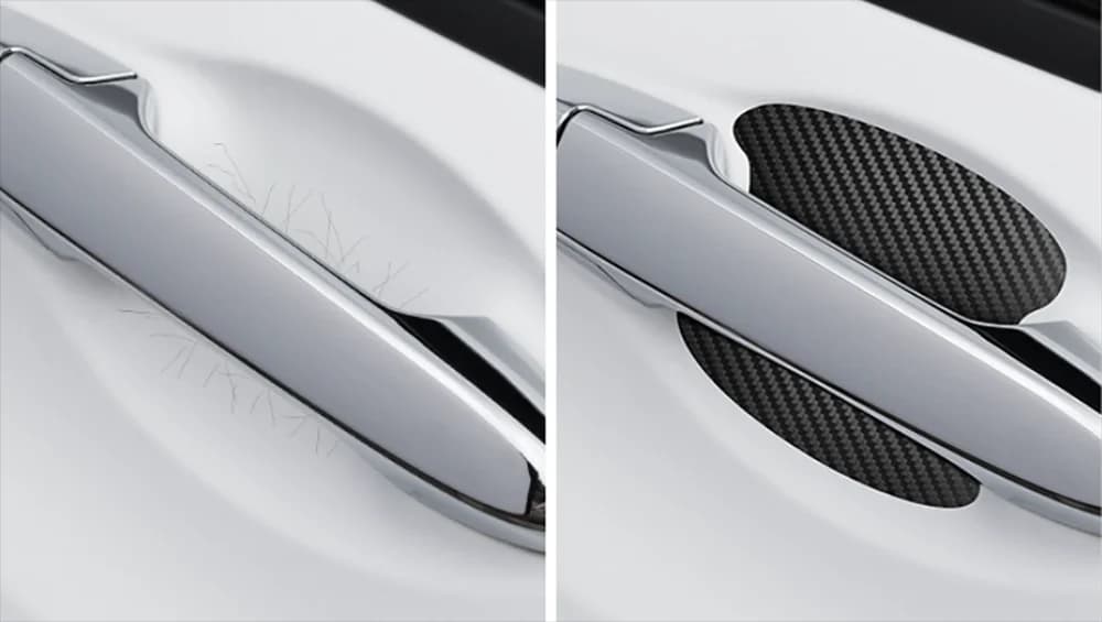 ملصقات السيارات مقبض الباب المضادة للخدش غطاء مقاوم ألياف الكربون حامي الملحقات الخارجية اكسسوارات السيارات تقليم 4 قطعة مجموعة - 4