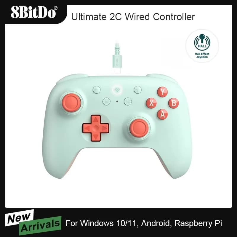 8BitDo Ultimate 2C Wired Game Controller Gamepad Joystick for PC Windows 10, 11, Steam Deck Raspberry Pi Android