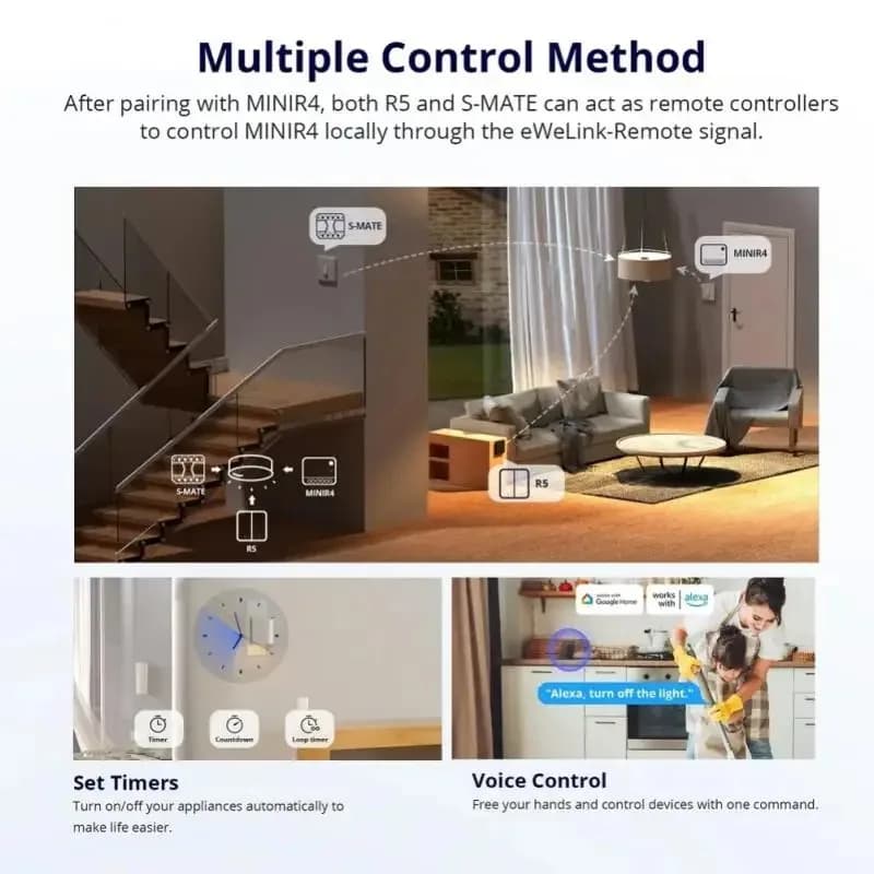 Sonoff Mini R4 Extreme Sonoff Minir4 Mini Sonoff R4 Two-Way Control Smart Home Works with Alexa Google Home Yandex Alice - 5