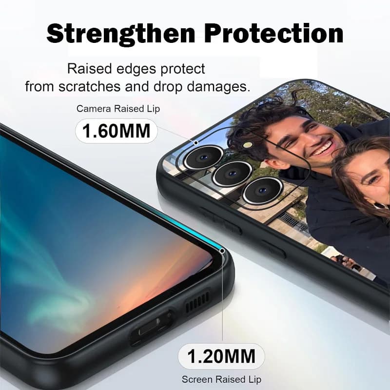 غطاء ناعم أسود مخصص لصورة زوجين لهواتف Samsung Galaxy A55 A54 A53 A52 A35 34 S25 S24 S23 S22 S21 S20 Ultra Plus FE - 2