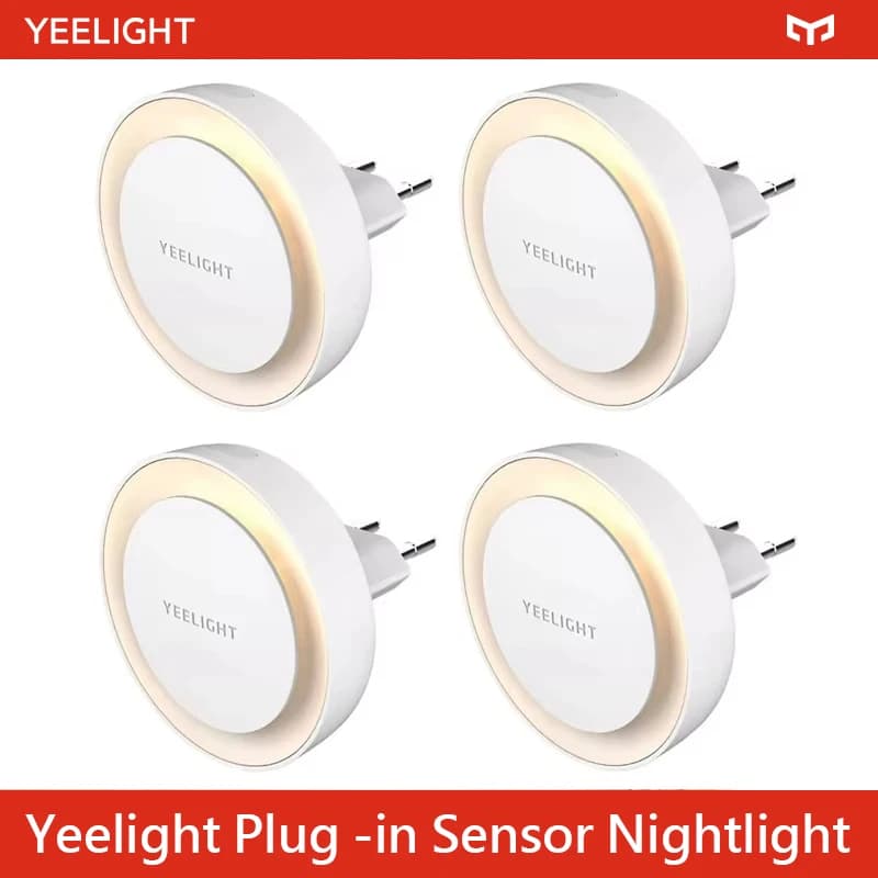 مصباح ليلي ذكي من Yeelight مع استشعار الضوء، توفير الطاقة، استهلاك منخفض للطاقة، قابس EU