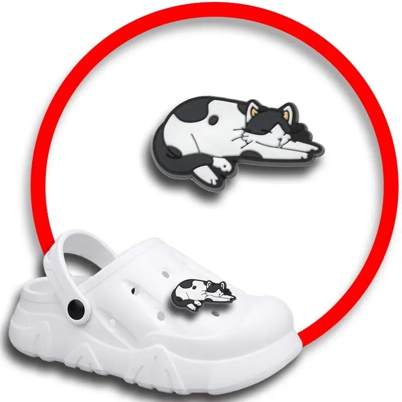 إكسسوارات أحذية على شكل قطة أليفة لكركس صنادل نسائية دبابيس نعال إكسسوارات ديكور أحذية شارات للأطفال والفتيان والفتيات والرجال