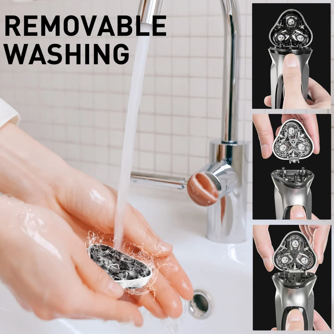 ENCHEN Blackstone ماكينة حلاقة دوارة كهربائية للرجال بشفرة عائمة ثلاثية الأبعاد قابلة للغسل وشحن عبر USB Type-C - 4