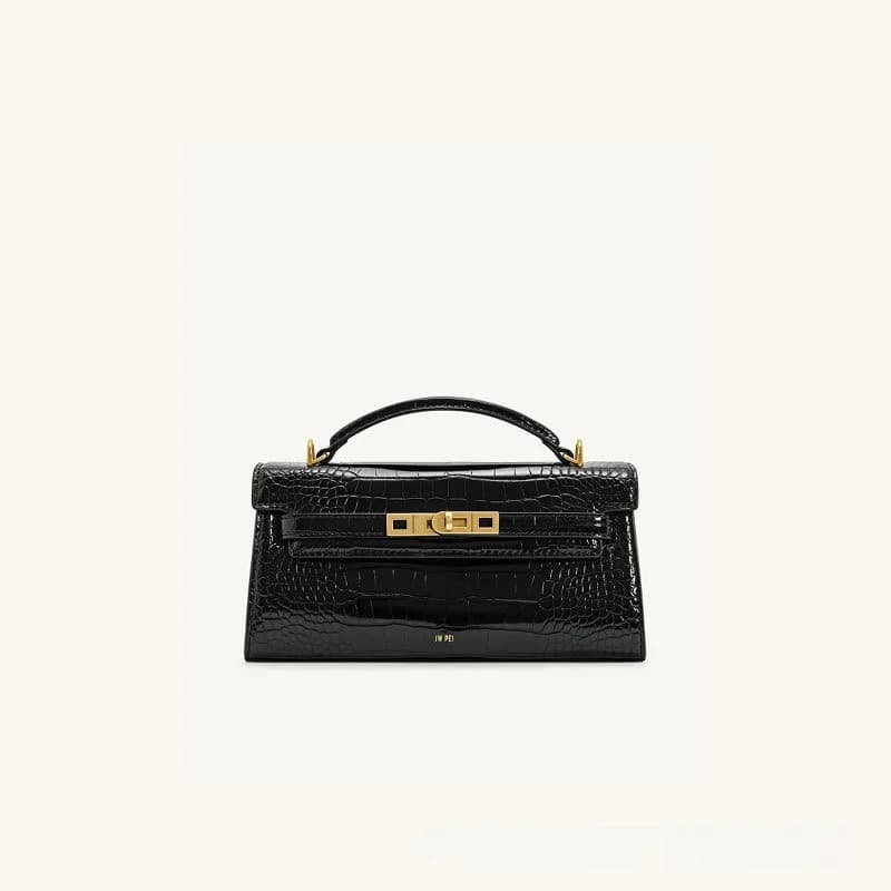 حقيبة يد JWPEI صغيرة مربعة، قفل مشبك تمساح، كروسبودي جلدية للنساء - 2