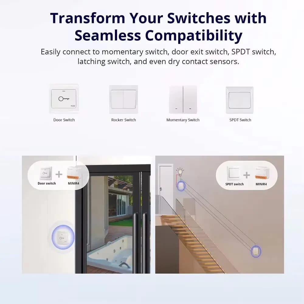 SONOFF Mini R4 Smart Wifi Switch Module Switch Two-Way Control Smart Home Works With Alexa Google Home Yandex Alice smartthi - 2