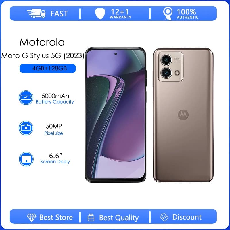 Original Unlocked Motorola Moto G Stylus 5G 2023 XT2315 4GB RAM 128GB ROM Octa-core 50MP 6.6'' 5000mAh Android 13 NFC Smartphone