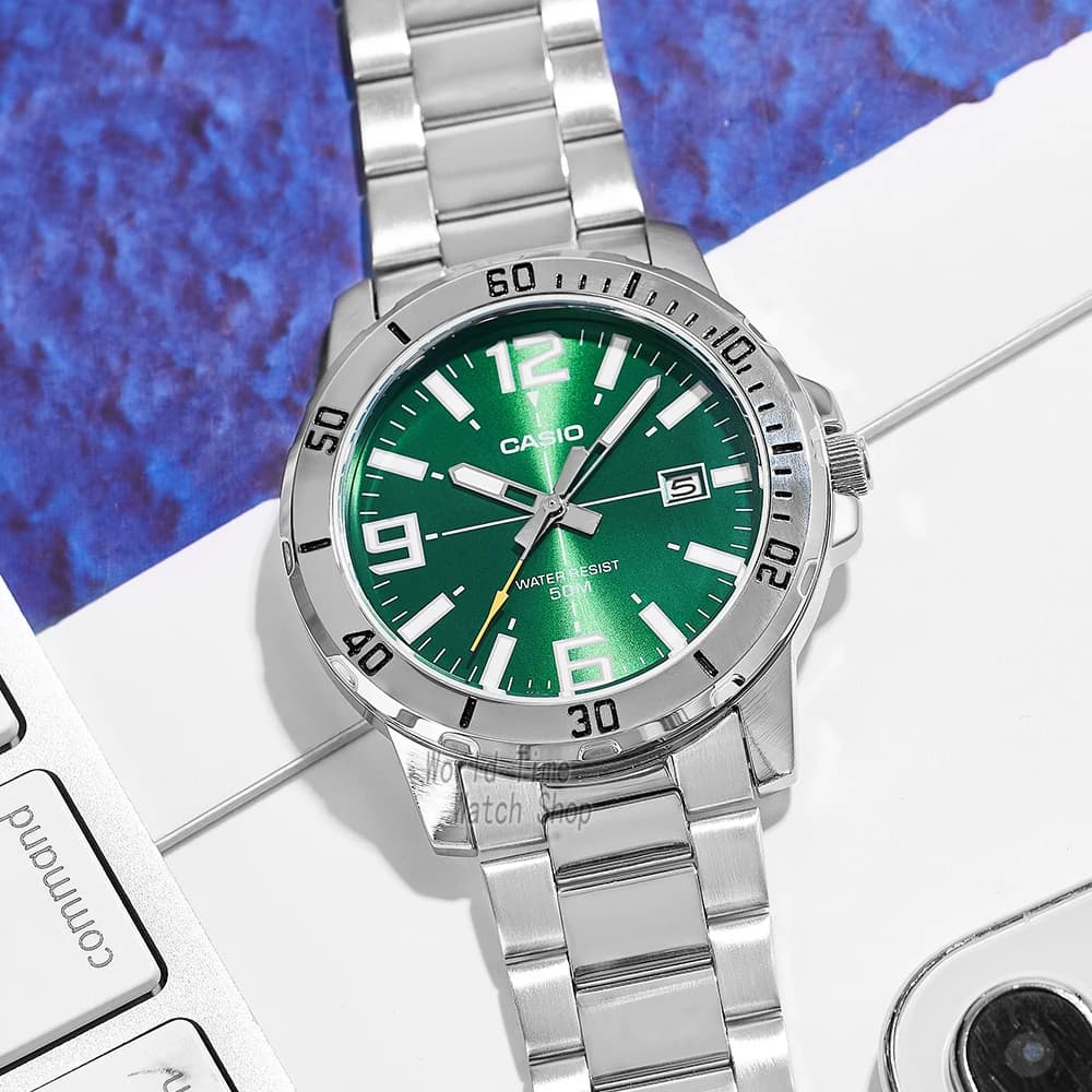 Casio watch for men top brand luxury set Waterproof Quartz watch Simple atmosphere reloj mujer MTP-VD01D-3B - 6