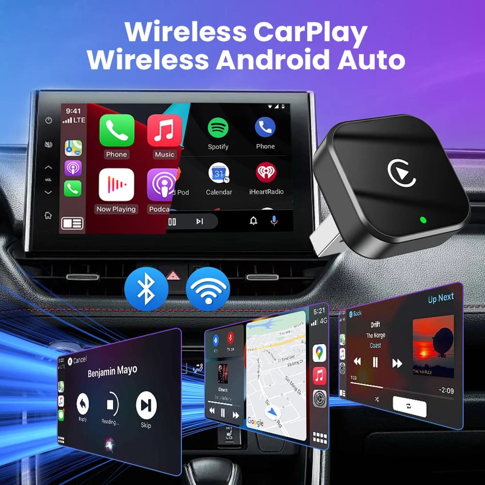 2 in1 Wired to Wireless CarPlay Android Auto  Adapter Smart Mini Box Plug & Play 5GHz WiFi For Audi Benz Volvo Toyota Skoda VW - 3
