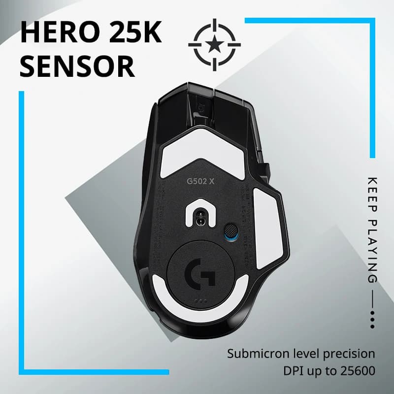 ماوس الألعاب اللاسلكي Logitech G502 X LIGHTSPEED، HERO 25K، 25600 DPI، 13 زرًا قابل للبرمجة، إصدار Esports - 4