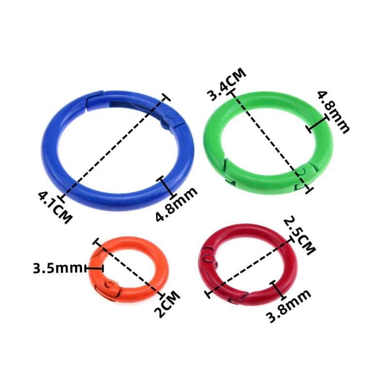 2-14 قطعة المعادن يا خاتم الربيع المشابك قابلة للفتح حلقة تسلق مستديرة المفاتيح حقيبة مقاطع هوك سلسلة الكلاب أبازيم موصل DIY بها بنفسك اكسسوارات - 6