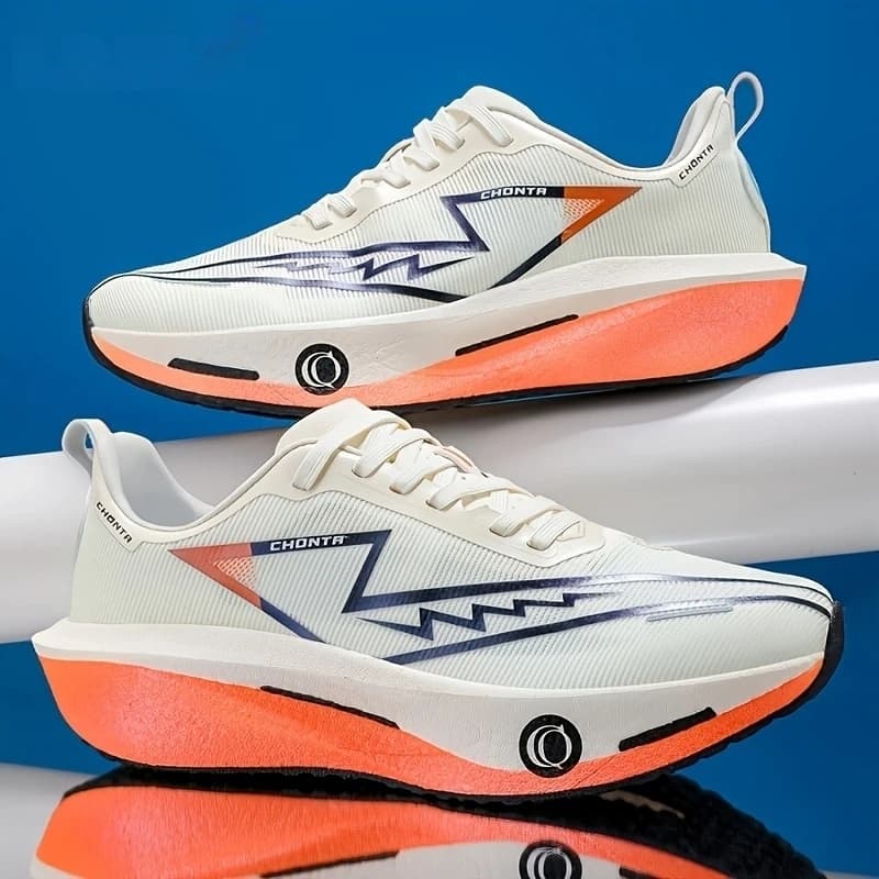 Men's Fashionable Casual Comfortable Sports Running Shoes - Breathable Fabric Upper, Non-Slip, Wear-Resistant, Shock-Absorbing Sole, Round-Toe Lace-Up Casual Running Shoes, Suitable for All Seasons - 2