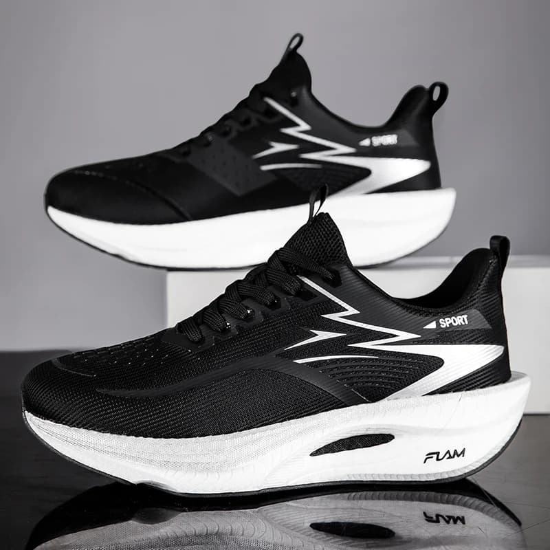 Marathon Men Sports Running Shoes Carbon Board Air Cushion Breathable Lightweight Women's Comfortable Athletic Nonskid Sneakers - 3