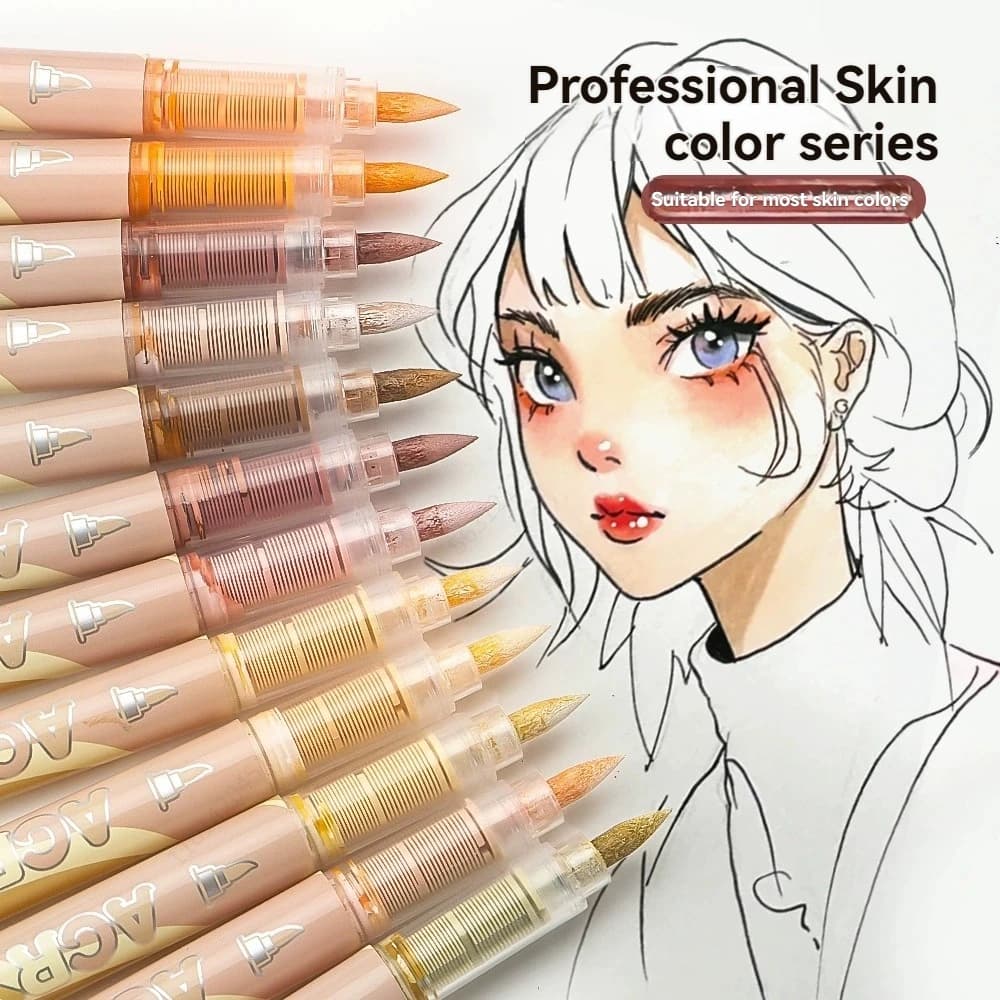 أقلام طلاء أكريليك 84 لونًا، مع نظام حبر سائل، طرف فرشاة، مناسبة للخشب والزجاج والقماش والحرف اليدوية - 6