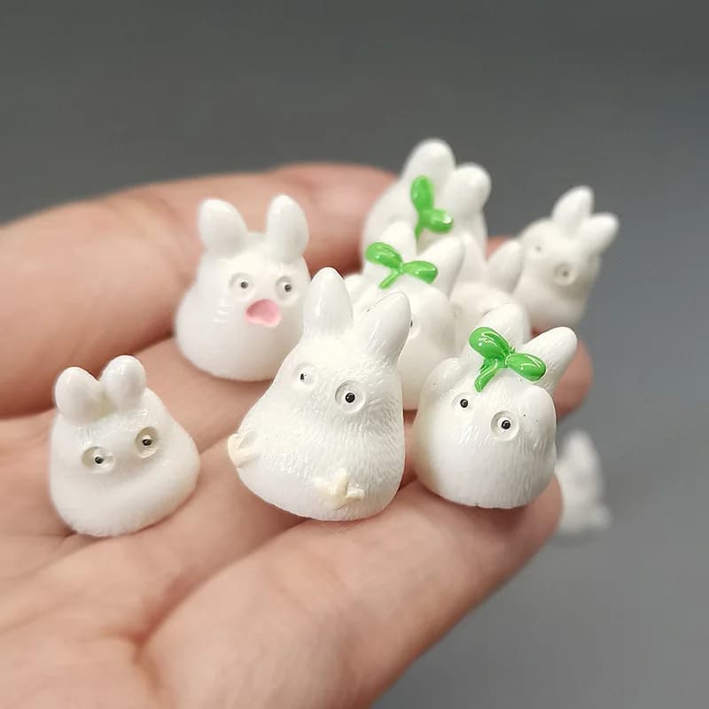5/12pcs Little Luminous White Elk Green Leaf Fairy Garden Miniature Toy Unique creativity Decoration DIY Handicraft Accessories