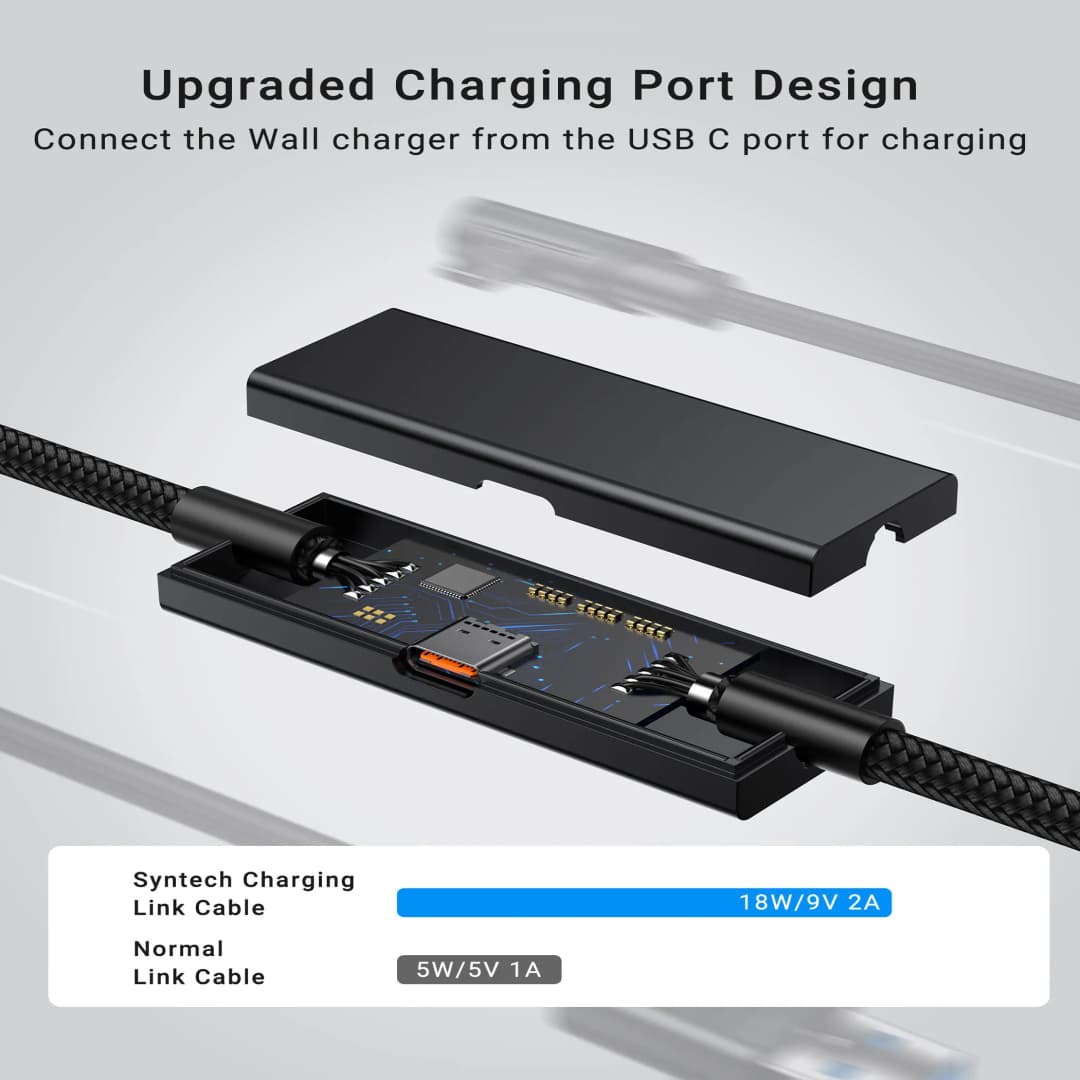 كابل رابط مع منفذ شحن لملحقات Meta Quest 3/3s/2 PC Steam VR كابل بيانات USB C 2.5Gbs من كمبيوتر إلى كمبيوتر لسماعة VR - 4