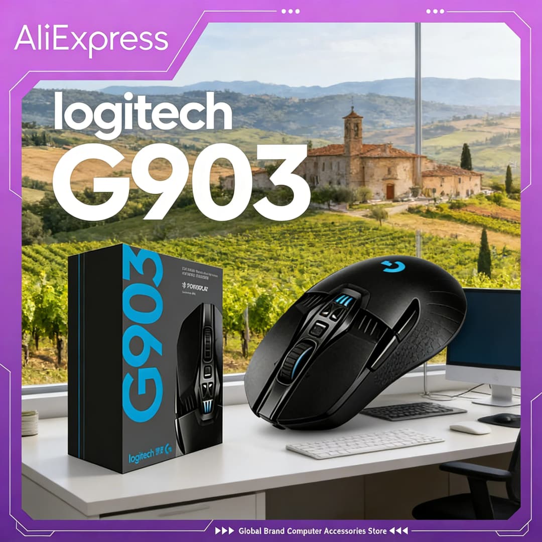 Logitech G903 LIGHTSPEED Wireless Gaming Mouse HERO 25K Sensor 25600 DPI RGB Lighting 180-Hour Battery Life PowerPlay Compatible