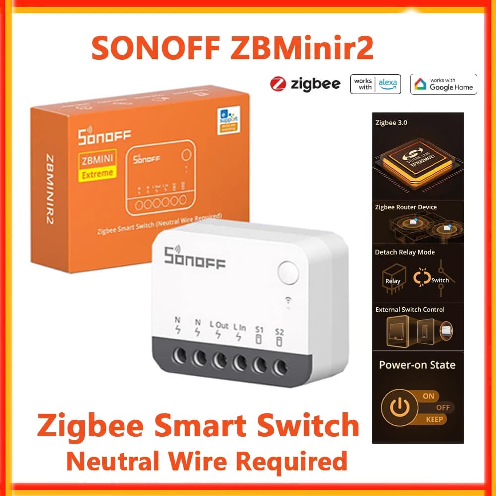 سونوف ZBMINIR2 إكستريم ZBMINI مفتاح ذكي يعمل بتقنية زيجبي إشارة زيجبي ممتدة فصل ريلاي تحكم خارجي عبر تطبيق ewelink أليكسا