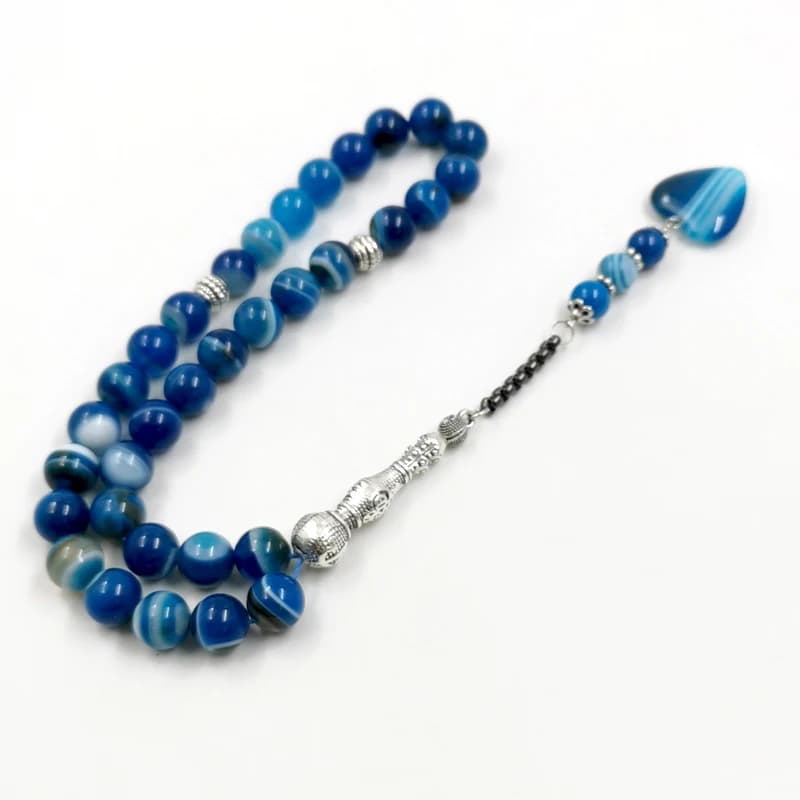 Tasbih Natural agate stone 33 prayer beads ramadan accessories Professional Misbaha - 4