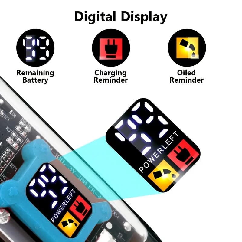 ماكينة قص شعر كهربائية بجسم شفاف ماكينة تشذيب احترافية قابلة لإعادة الشحن عبر USB هدية له في العطلات - 3