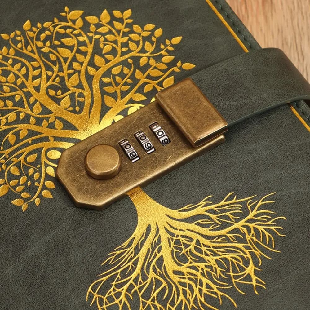 دفتر مذكرات A5 مع قفل بكلمة مرور، 200 صفحة، دفتر يوميات ريترو لحماية الأسرار، مناسب للسفر والطلاب - 2