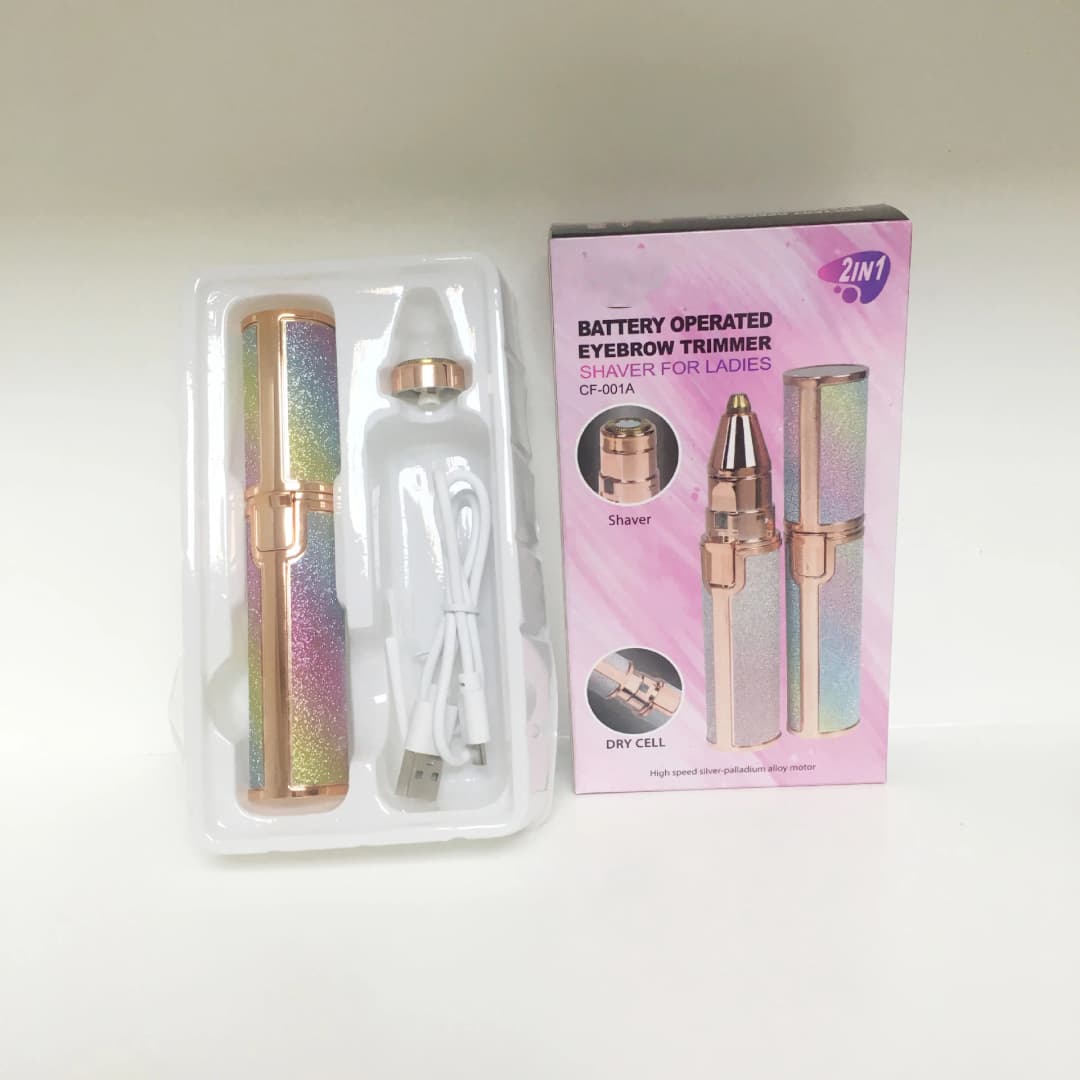 Portable 2 IN 1 Electric Epilator Eyebrow Trimmer Women's Body Facial Lip Epilator Rechargeable Mini Painless Razor Shave Shaver - 6