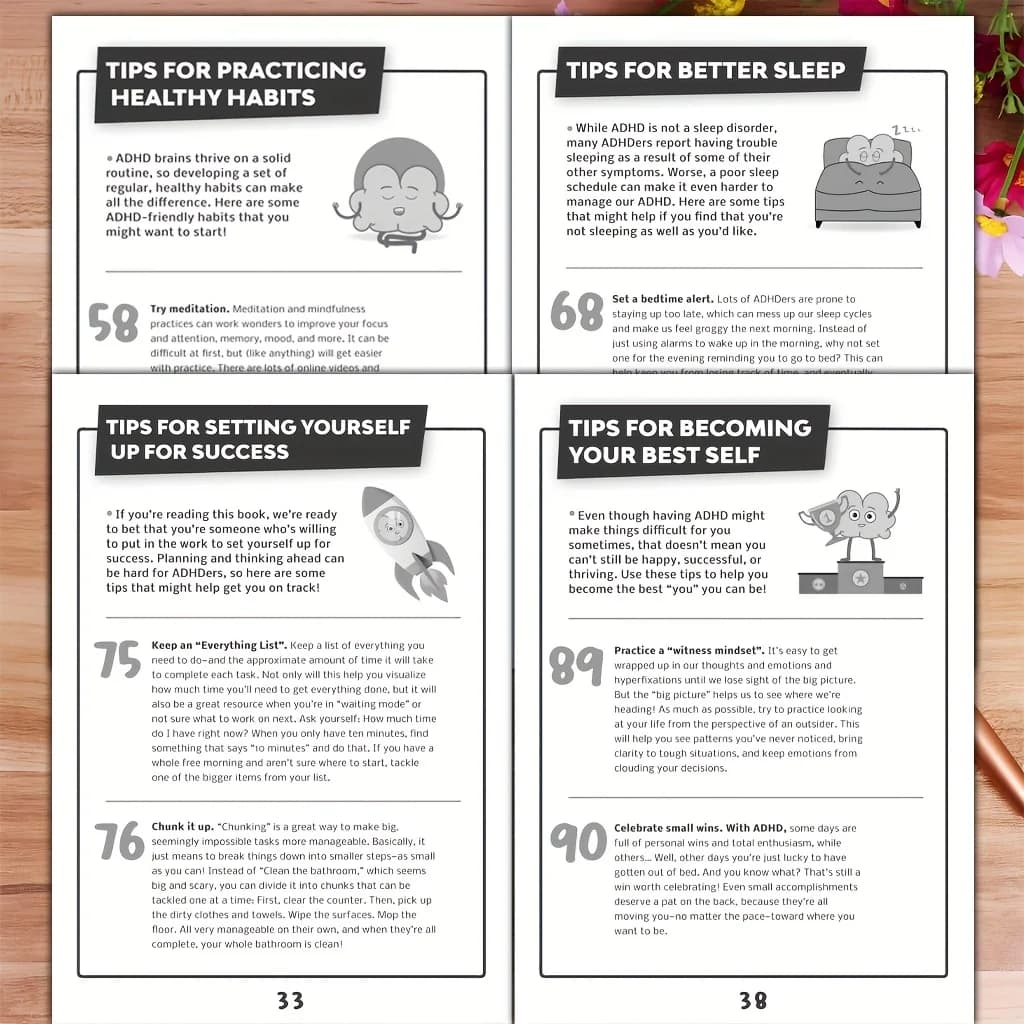 3 in 1 ADHD Workbook: Master Focus Time Management  Anxiety with 101 Tips Techniques Strategies Includes Brain Coloring Notebook - 4