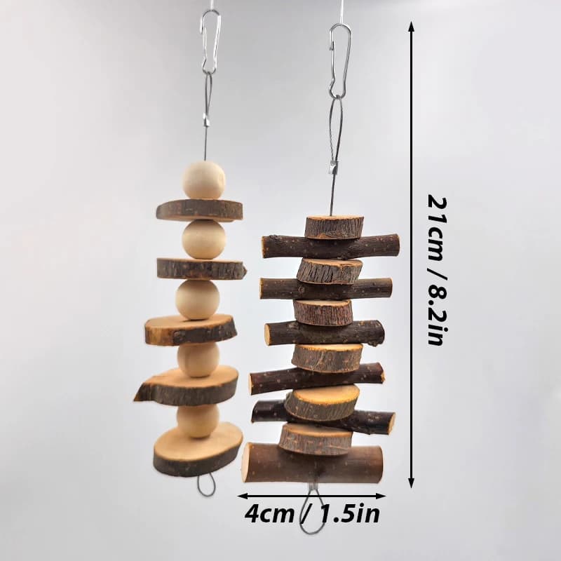 لعبة مضغ للأرانب من الخشب الطبيعي، عصا مضغ لأسنان الحيوانات الصغيرة مثل الأرانب والشينشيلا والهامستر والخنازير الغينية D9207 - 6