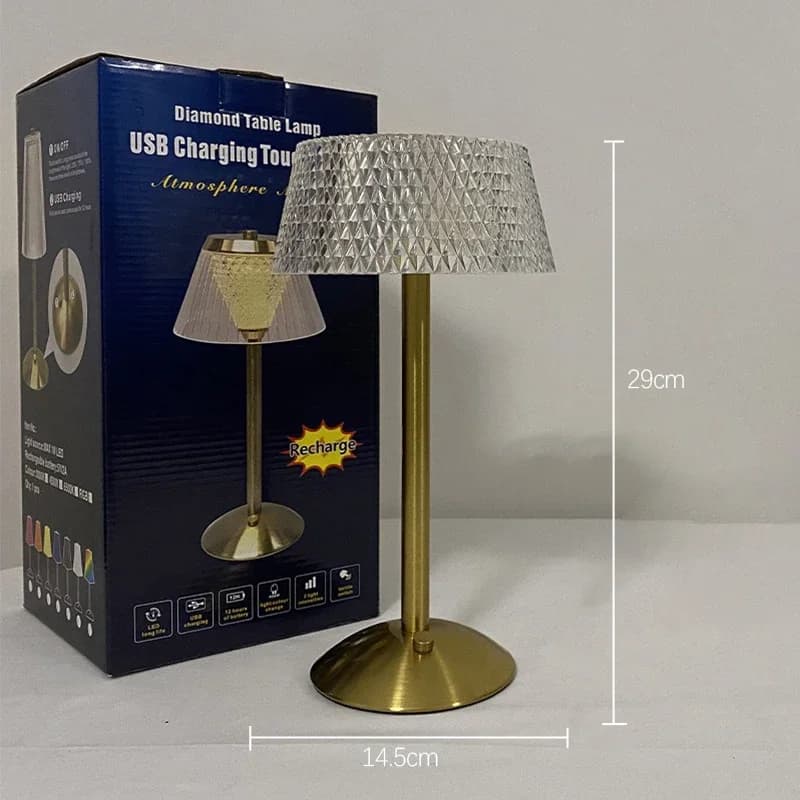 مصباح ليلي LED قابل لإعادة الشحن يعمل باللمس مصباح غرفة نوم مصباح مكتب زجاجي LED ديكور جو غرفة النوم - 4