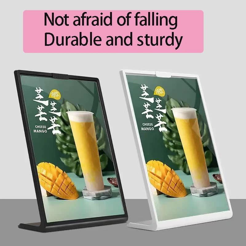Acrylic panel menu display rack A4 A5 A6, L-shaped vertical table card table card high-end plastic wine plate catalog menu
