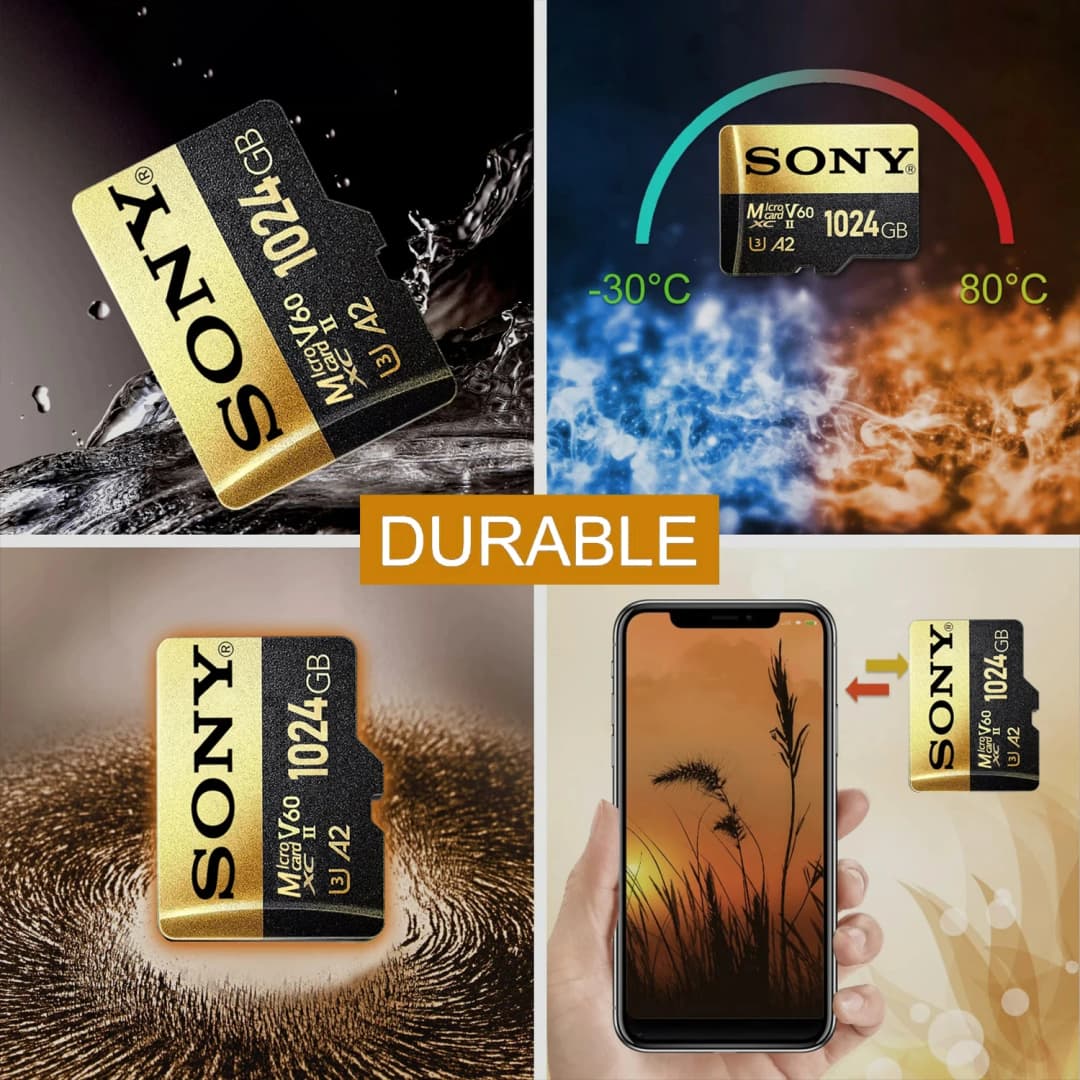 بطاقة ذاكرة Sony مايكرو TF SD 1024GB فئة 10 256GB 128GB 64GB U3 4K عالية السرعة - 4