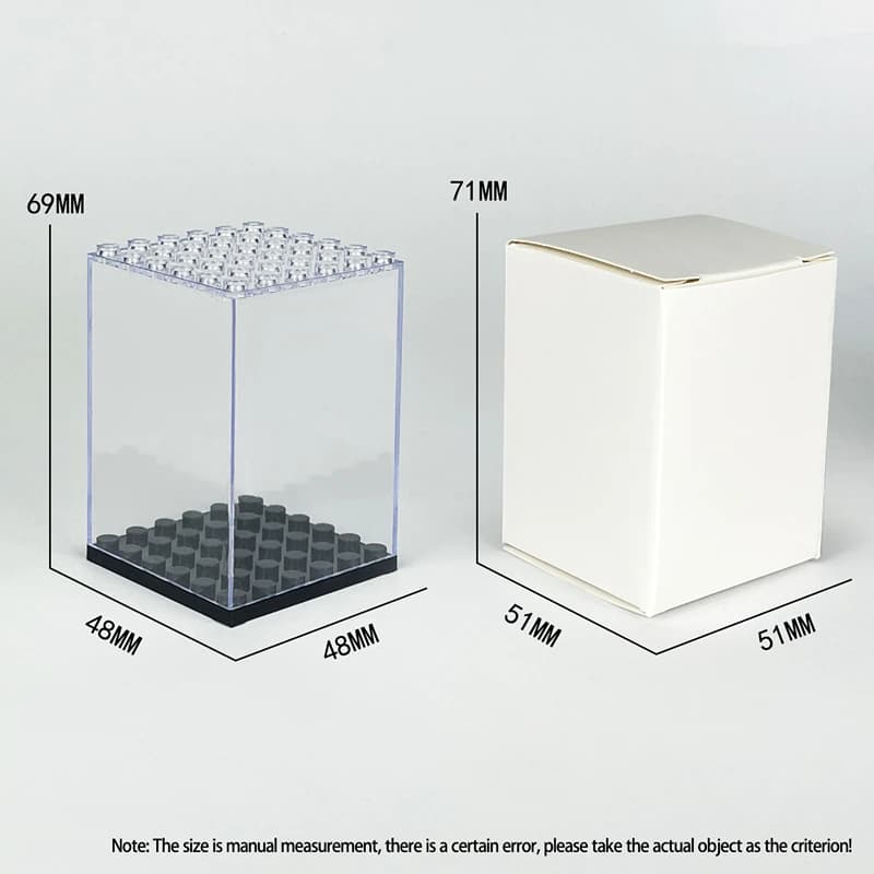 Display Box Container Dustproof Transparent Cover Accessory Base Set City DIY Model Building Blocks Bricks Toy For Children Gift - 2