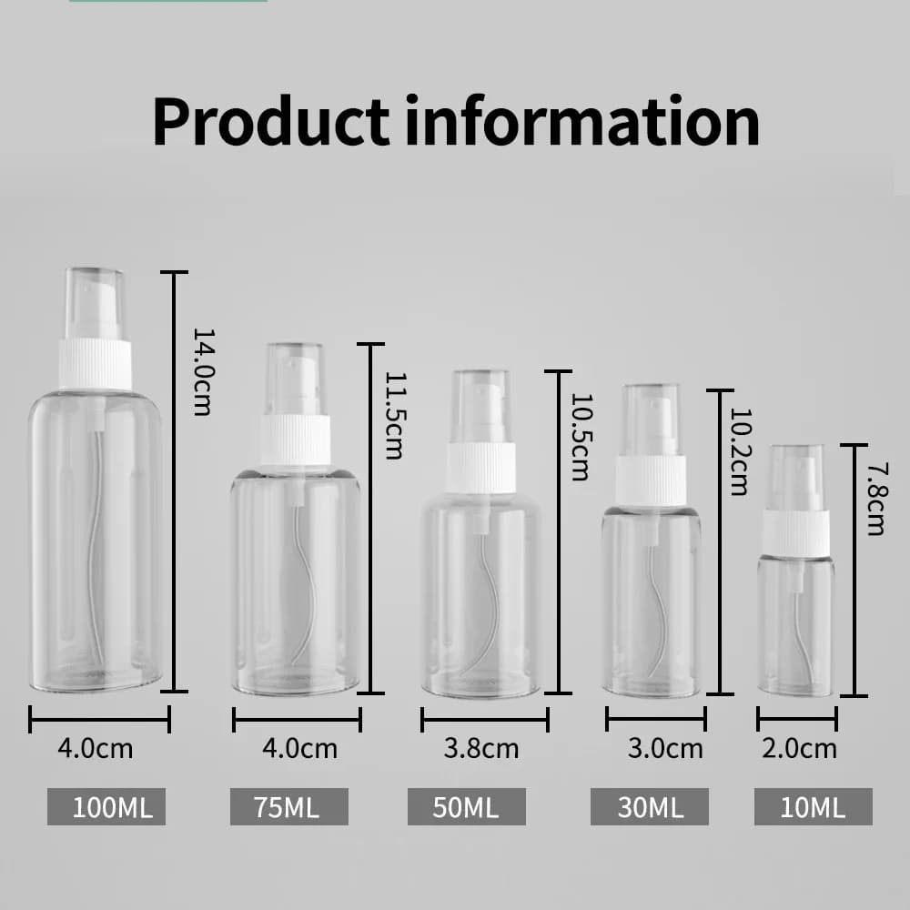 زجاجة عطر قابلة لإعادة التعبئة بخاخ محمول للسفر زجاجات صغيرة فارغة عبوة رذاذ عطر بلاستيكية 10 مل 30 مل 50 مل 75 مل 100 مل - 2