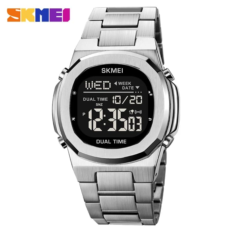 SKMEI 2004 Luxury Digital Watch for Men Sport Calendar Steel Waterproof Electronic Men Wristwatches Led Alarm Clock Reloj Hombre - 3