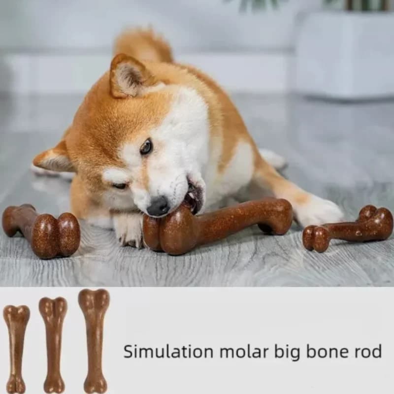Natural Non-Toxic Indestructible Dog Bone Chew Toy Anti-Bite Puppy Teething Chew Toy for Small Medium Large Dogs Pet Chewbone - 5