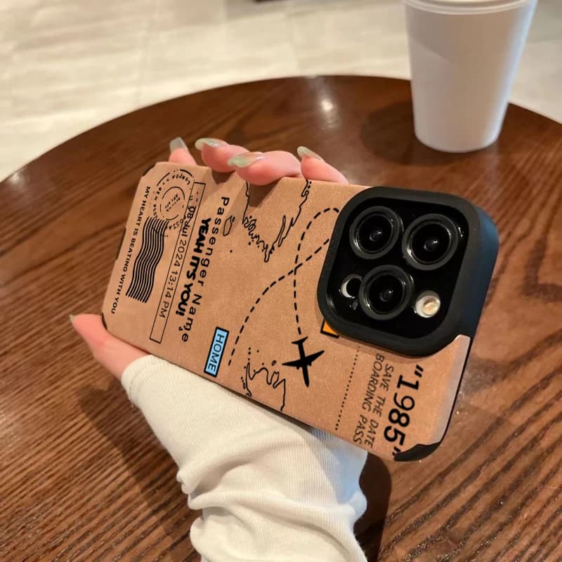 Airplane Flight Route Design Phone Case for iPhone 17 Air 16 15 14 13 12 11 Pro Max 7 Plus XS Max Shockproof Silicone Soft Cover - 4