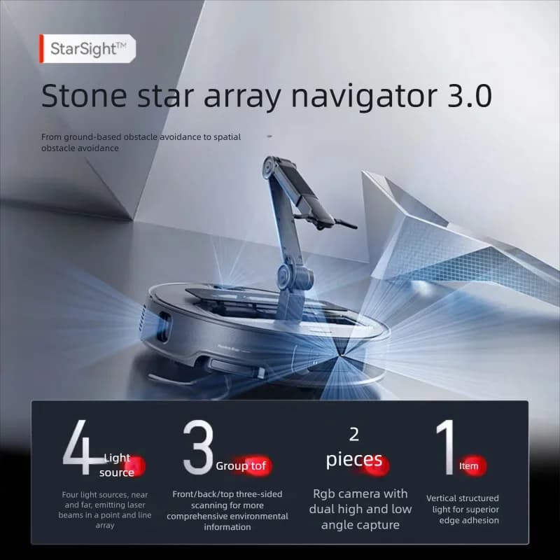 روبوروك G30 Space (مطابق عالمياً) إزالة الغبار بالتعاون مع الذراع، تنظيف، سحب، وكنس بالمكنسة الكهربائية - 2